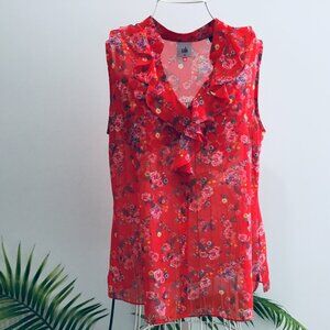 CAbi Sleeveless Floral Blouse - Medium